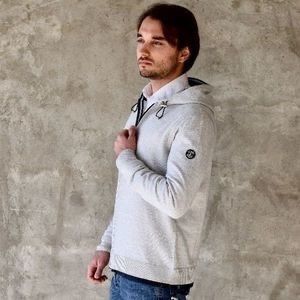 Gilet DOBLONE GRIS avec poches et avec capuche homme