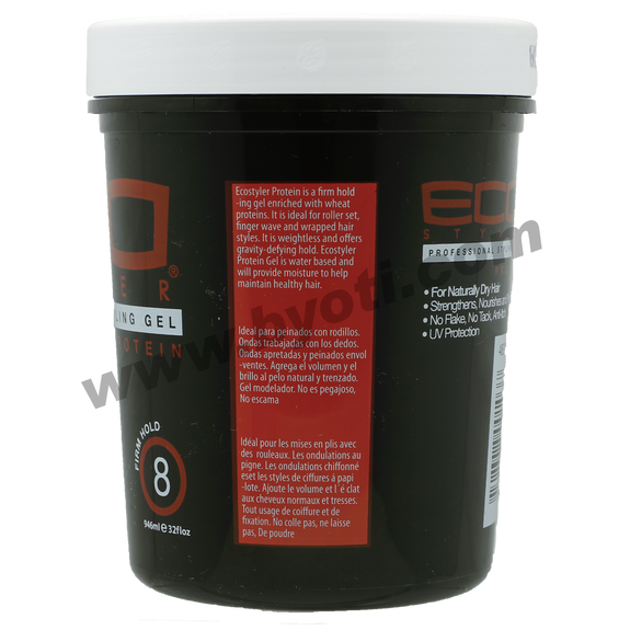 Gel Force Moyenne Pour Cheveux Enrichi En Proteines De Ble Et Glycerine De Eco Styler 946ml