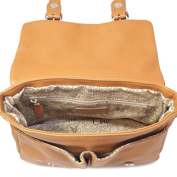 Sac Cuir Femme Mini Besace Daim Camel Made In Italy Zosha