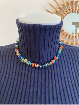 Pull soie roulé marine