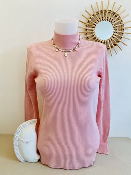 Pull Soie cheminée rose