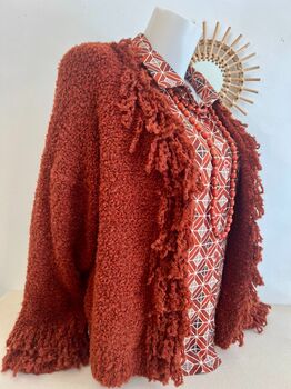 Gilet franges rouille
