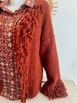 Gilet franges rouille