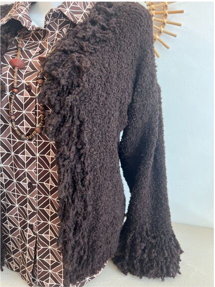 Gilet franges marron