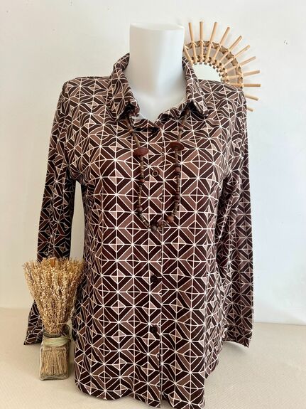 Chemise "Géométrique" chocolat