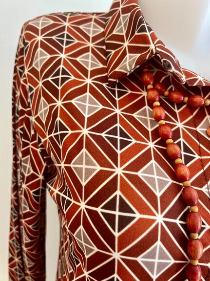 Chemise "Géométrique" rouille