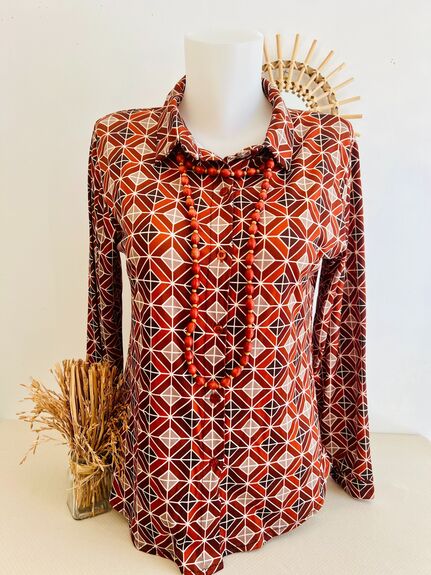 Chemise "Géométrique" rouille