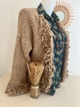Gilet franges camel