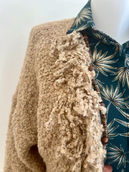 Gilet franges camel