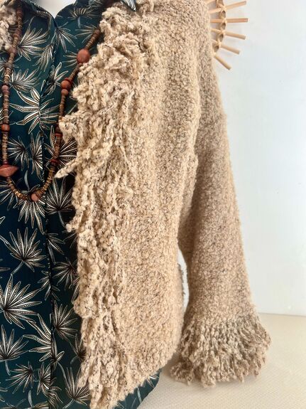 Gilet franges camel