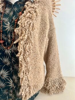Gilet franges camel