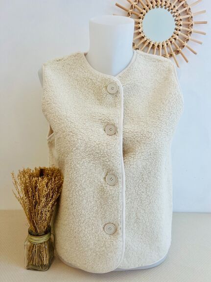 Gilet sans manches Mouton écru