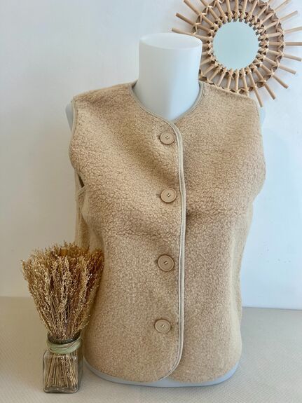 Gilet sans manches Mouton beige