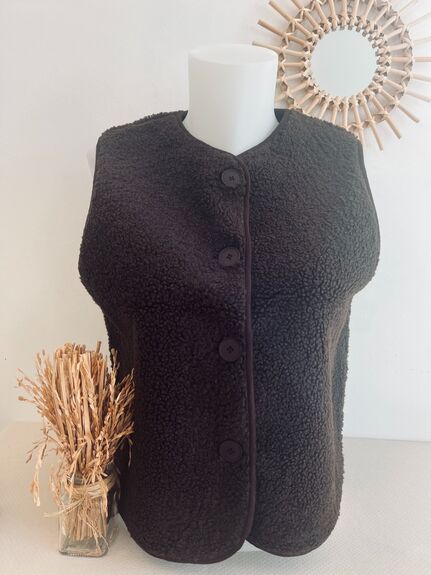 Gilet sans manches Mouton marron