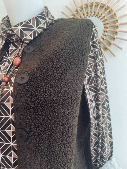 Gilet sans manches Mouton marron
