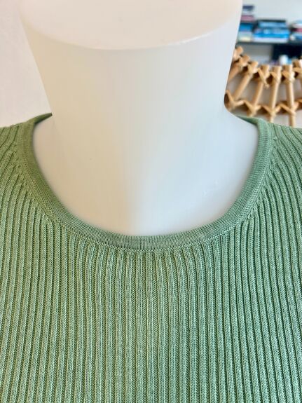 Pull soie vert sauge