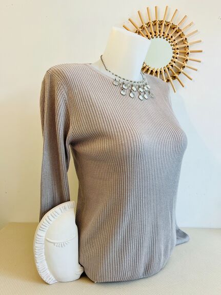 Pull soie gris perle