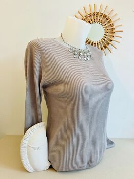 Pull soie gris perle