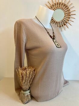 Pull soie beige