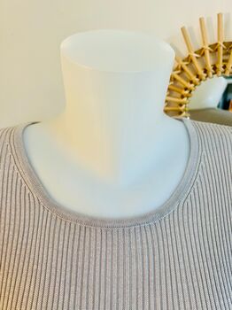 Pull soie taille L gris perle