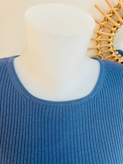 Pull soie taille L bleu jean