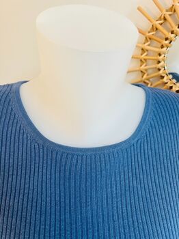 Pull soie taille L bleu jean