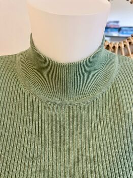 Pull Soie cheminée vert sauge