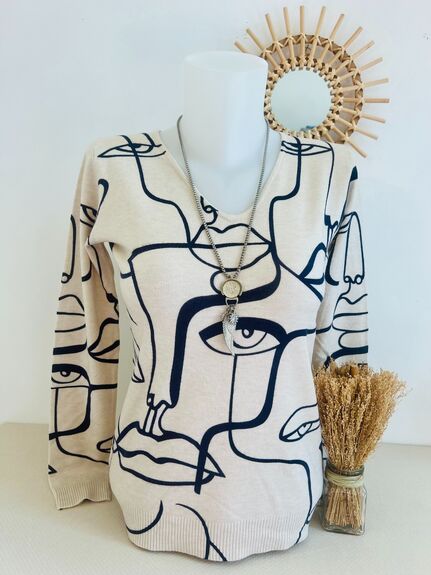 Pull Visage abstrait