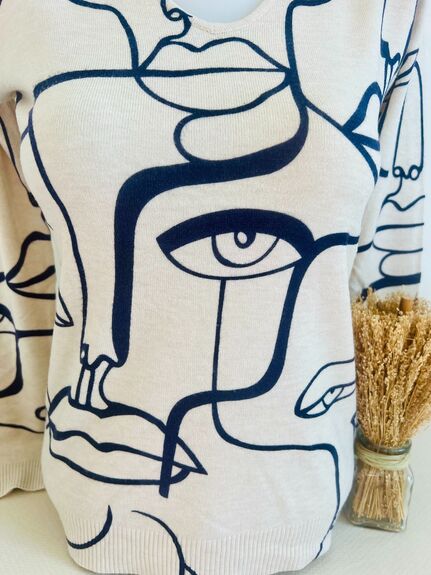 Pull Visage abstrait