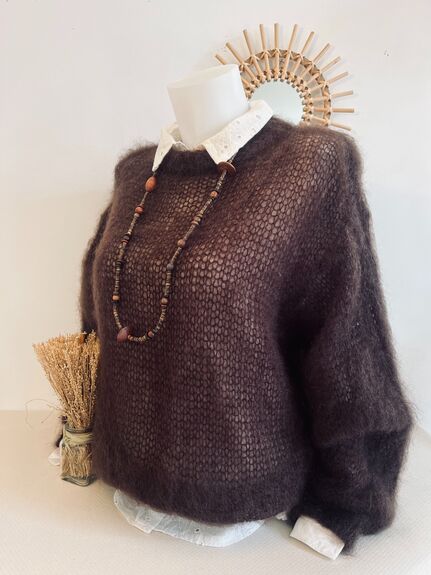 Pull Mohair marron