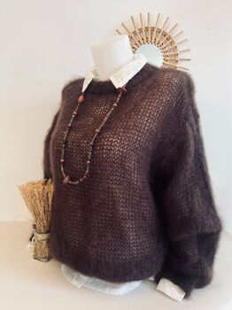 Pull Mohair marron