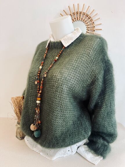 Pull Mohair kaki