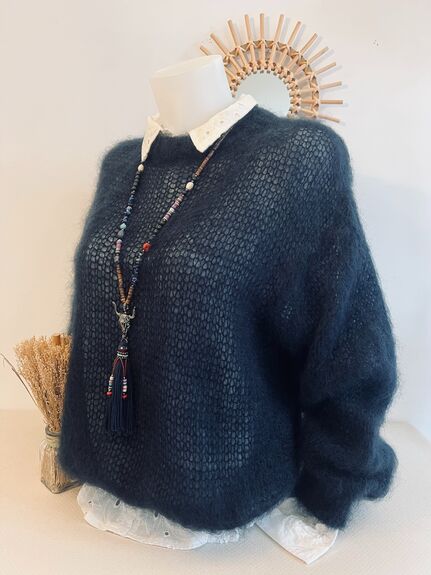 Pull Mohair marine