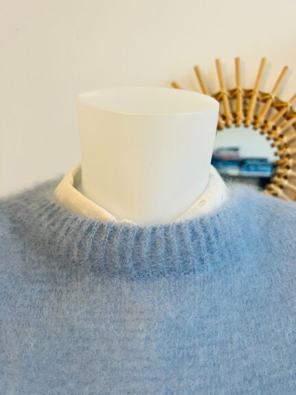 Pull Mohair bleu ciel