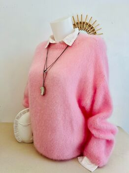 Pull Mohair rose pâle