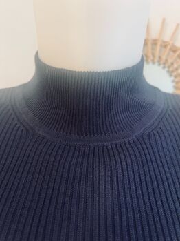 Pull soie cheminée L marine