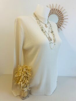 Pull soie cheminée L écru