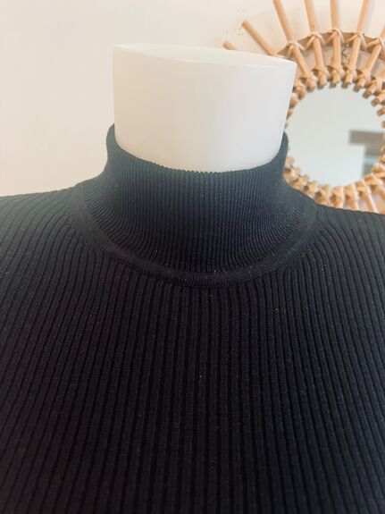 Pull soie cheminée L noir