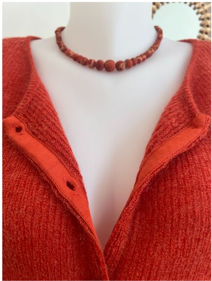 Cardigan mohair rouille