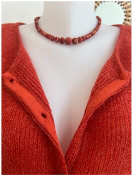 Cardigan mohair rouille