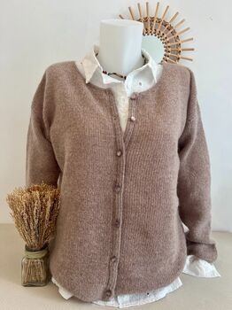 Cardigan mohair  taupe