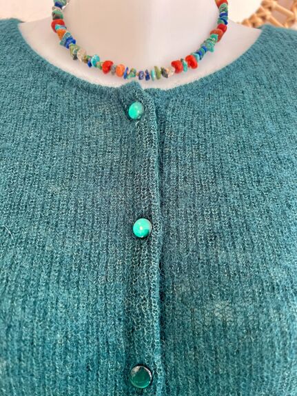 Cardigan mohair vert sapin