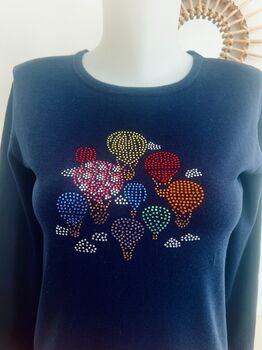 Soie strass ballon bleu marine