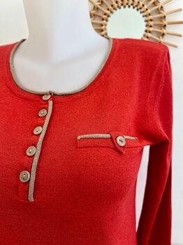 Soie lurex col tunisien corail