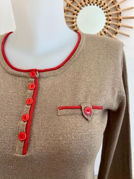 Soie lurex col tunisien beige