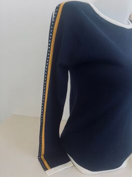 Soie bande strass marine