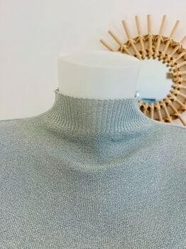 Soie lurex cheminée bleu ciel