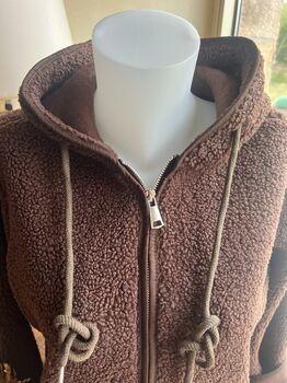 Gilet capuche sherpa marron