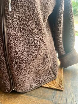Gilet capuche sherpa marron