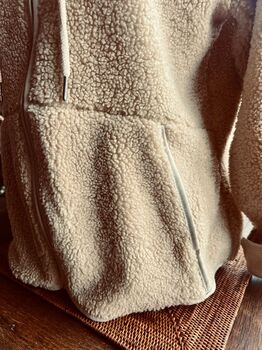 Gilet capuche sherpa beige